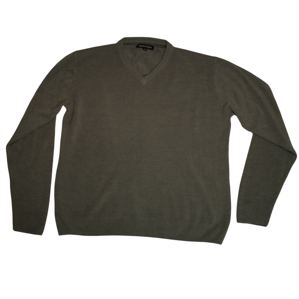 Tricots St Raphael Men's XL Sweater Pullover Gray Textured Acrylic Mohair-style